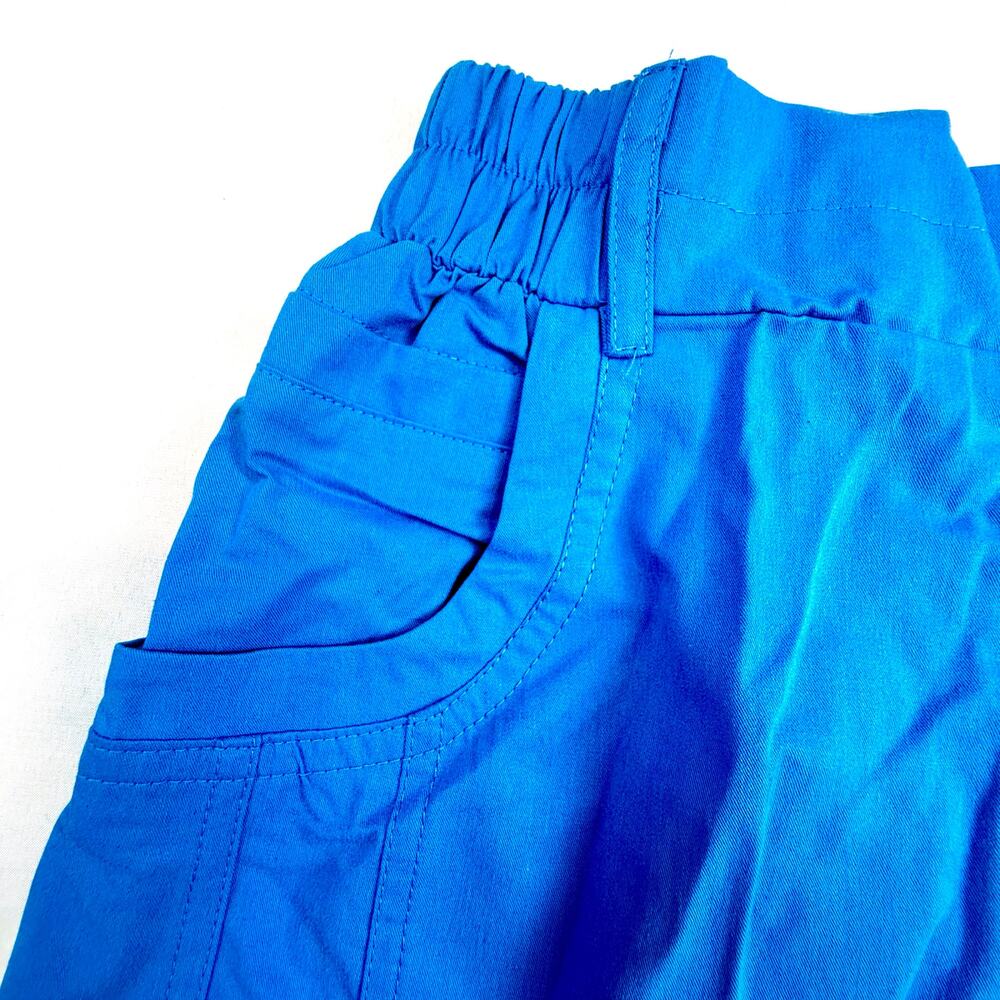 New in Bag Women's Bright Blue Cargo Shorts Adjustable Length Elastic Waist - Picture 3 of 16